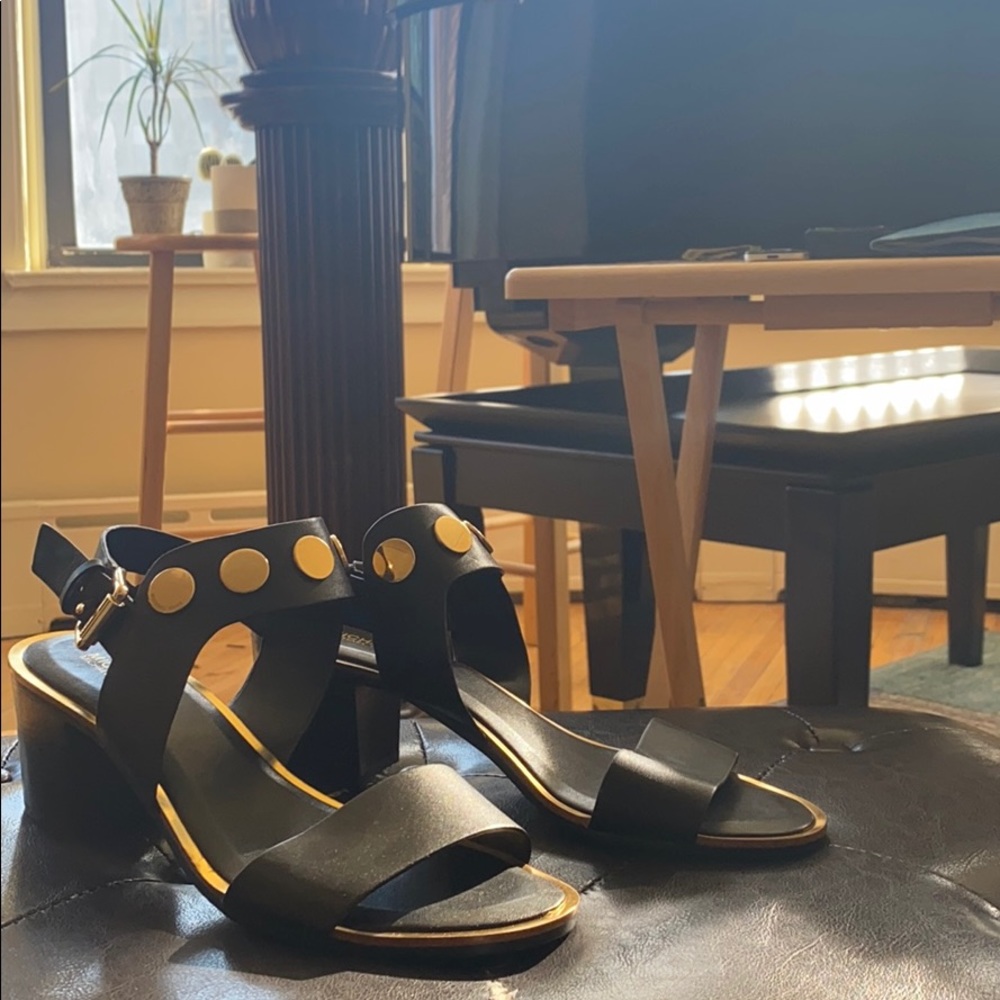 Michael Kors Gold Reggie Heeled Sandal